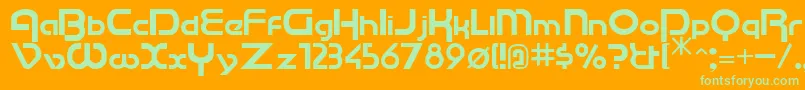 Cu Font – Green Fonts on Orange Background