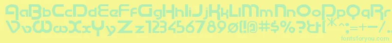 Cu Font – Green Fonts on Yellow Background