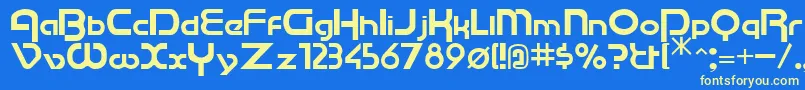 Cu Font – Yellow Fonts on Blue Background