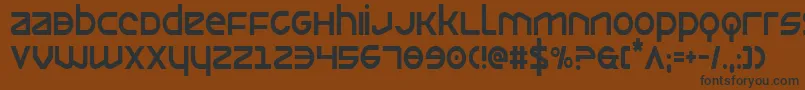 フォントOpiliocond – 黒い文字が茶色の背景にあります