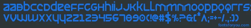 Opiliocond Font – Blue Fonts on Black Background
