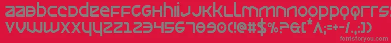 フォントOpiliocond – 赤い背景に灰色の文字