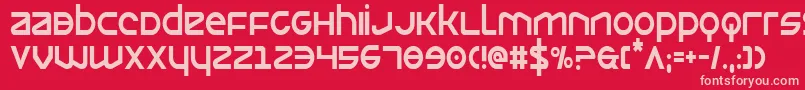 フォントOpiliocond – 赤い背景にピンクのフォント