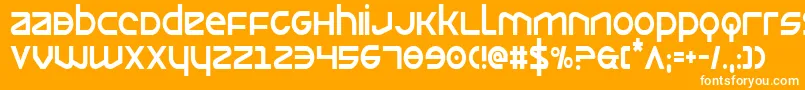 フォントOpiliocond – オレンジの背景に白い文字