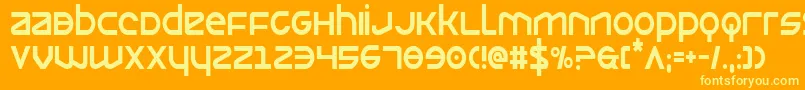 フォントOpiliocond – オレンジの背景に黄色の文字