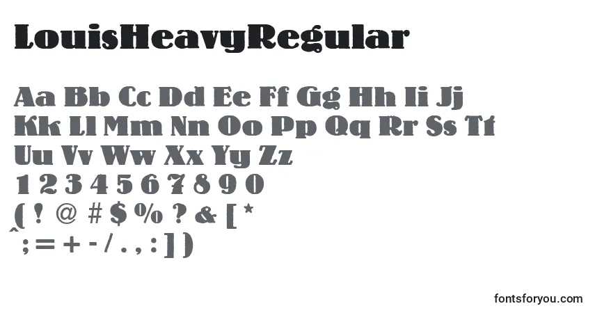 Schriftart LouisHeavyRegular – Alphabet, Zahlen, spezielle Symbole