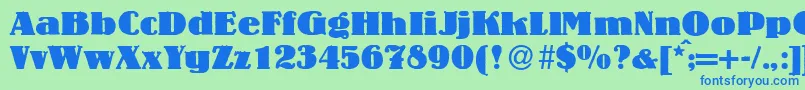 LouisHeavyRegular Font – Blue Fonts on Green Background