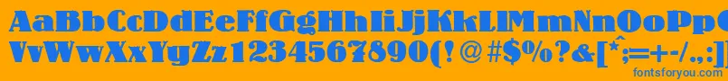 LouisHeavyRegular Font – Blue Fonts on Orange Background