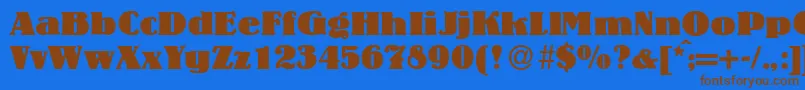 LouisHeavyRegular Font – Brown Fonts on Blue Background