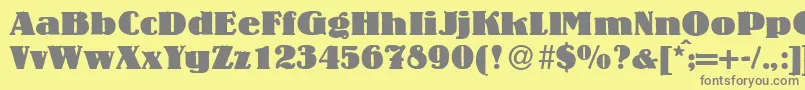 LouisHeavyRegular Font – Gray Fonts on Yellow Background