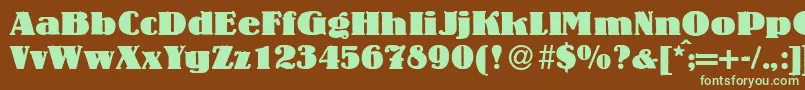 LouisHeavyRegular-fontti – vihreät fontit ruskealla taustalla