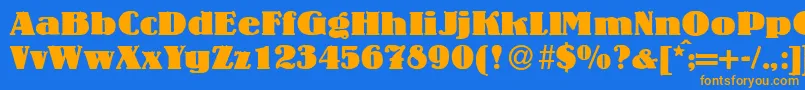 LouisHeavyRegular Font – Orange Fonts on Blue Background