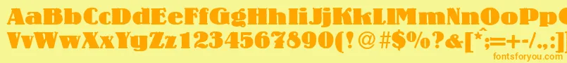 LouisHeavyRegular Font – Orange Fonts on Yellow Background