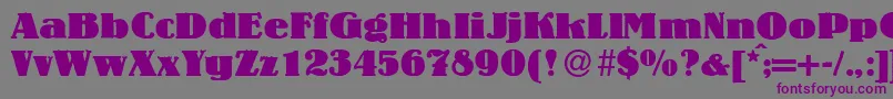 フォントLouisHeavyRegular – 紫色のフォント、灰色の背景