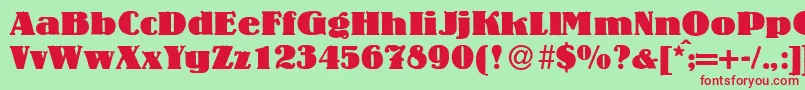 LouisHeavyRegular Font – Red Fonts on Green Background