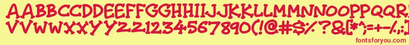 Shenanigans Font – Red Fonts on Yellow Background