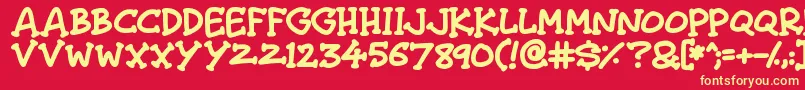 Shenanigans Font – Yellow Fonts on Red Background