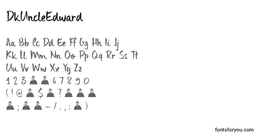 A fonte DkUncleEdward – alfabeto, números, caracteres especiais