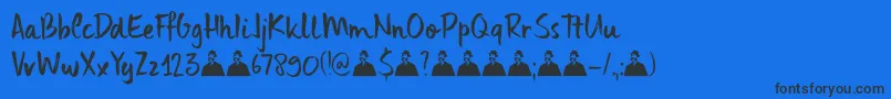 DkUncleEdward Font – Black Fonts on Blue Background
