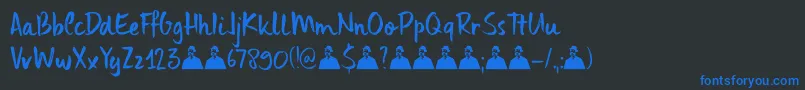 DkUncleEdward Font – Blue Fonts on Black Background