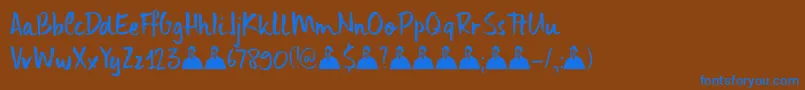 DkUncleEdward Font – Blue Fonts on Brown Background