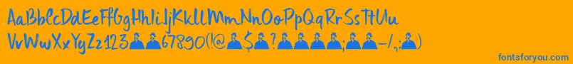 DkUncleEdward Font – Blue Fonts on Orange Background