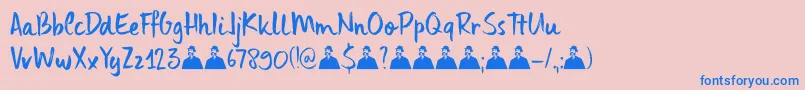 DkUncleEdward Font – Blue Fonts on Pink Background