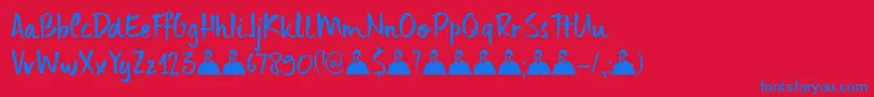 DkUncleEdward Font – Blue Fonts on Red Background