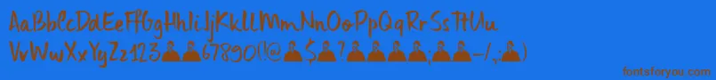 DkUncleEdward Font – Brown Fonts on Blue Background