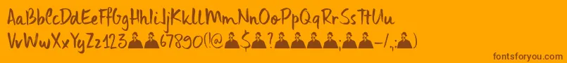 DkUncleEdward Font – Brown Fonts on Orange Background