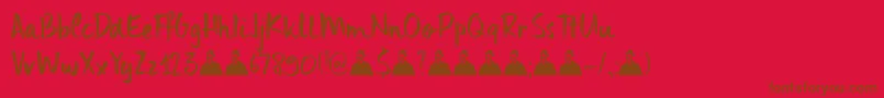 DkUncleEdward Font – Brown Fonts on Red Background