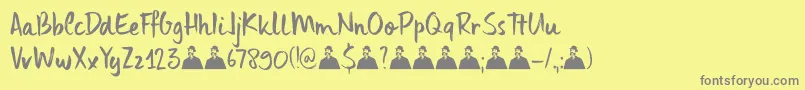 DkUncleEdward Font – Gray Fonts on Yellow Background