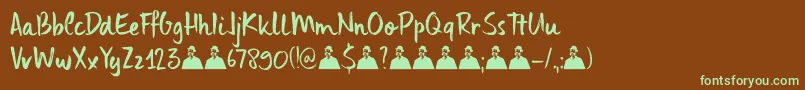 DkUncleEdward Font – Green Fonts on Brown Background