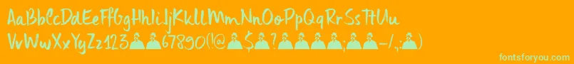 DkUncleEdward Font – Green Fonts on Orange Background
