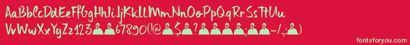 DkUncleEdward Font – Green Fonts on Red Background