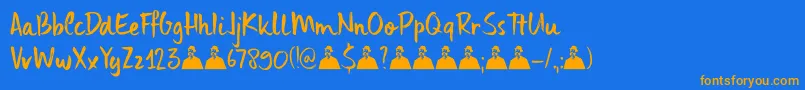 DkUncleEdward Font – Orange Fonts on Blue Background