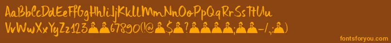 DkUncleEdward Font – Orange Fonts on Brown Background