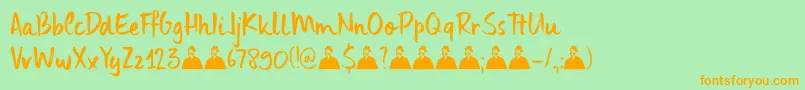 DkUncleEdward Font – Orange Fonts on Green Background