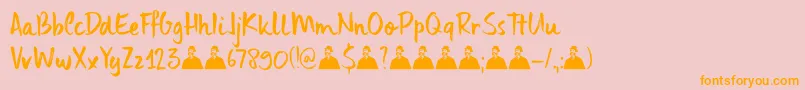 DkUncleEdward Font – Orange Fonts on Pink Background