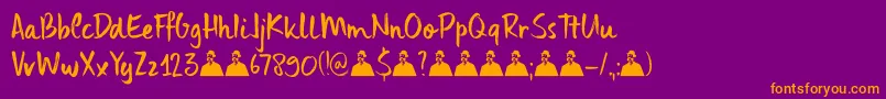 DkUncleEdward Font – Orange Fonts on Purple Background