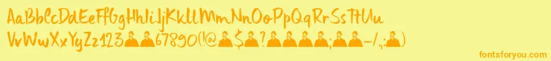 DkUncleEdward Font – Orange Fonts on Yellow Background