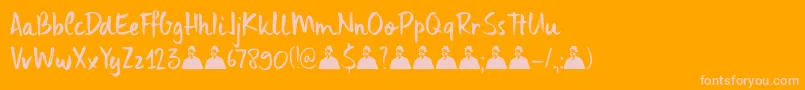 DkUncleEdward Font – Pink Fonts on Orange Background