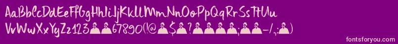 DkUncleEdward Font – Pink Fonts on Purple Background