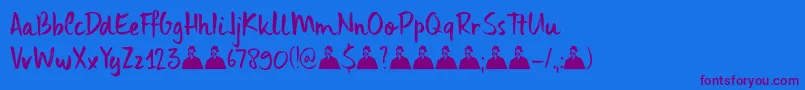 DkUncleEdward Font – Purple Fonts on Blue Background