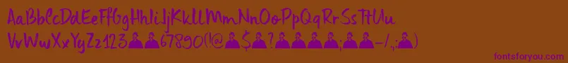 DkUncleEdward Font – Purple Fonts on Brown Background