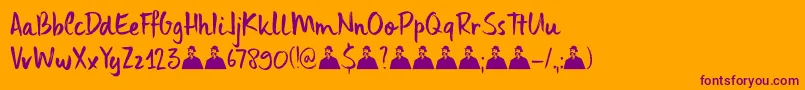 DkUncleEdward Font – Purple Fonts on Orange Background