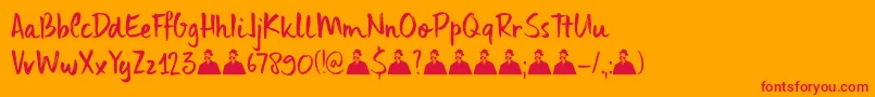 DkUncleEdward Font – Red Fonts on Orange Background