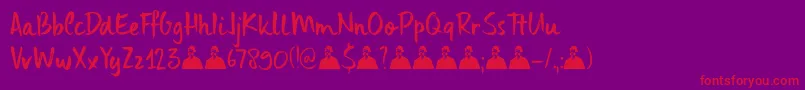 DkUncleEdward Font – Red Fonts on Purple Background