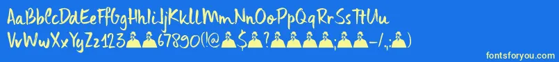 DkUncleEdward Font – Yellow Fonts on Blue Background