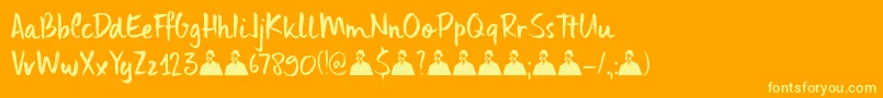 DkUncleEdward Font – Yellow Fonts on Orange Background